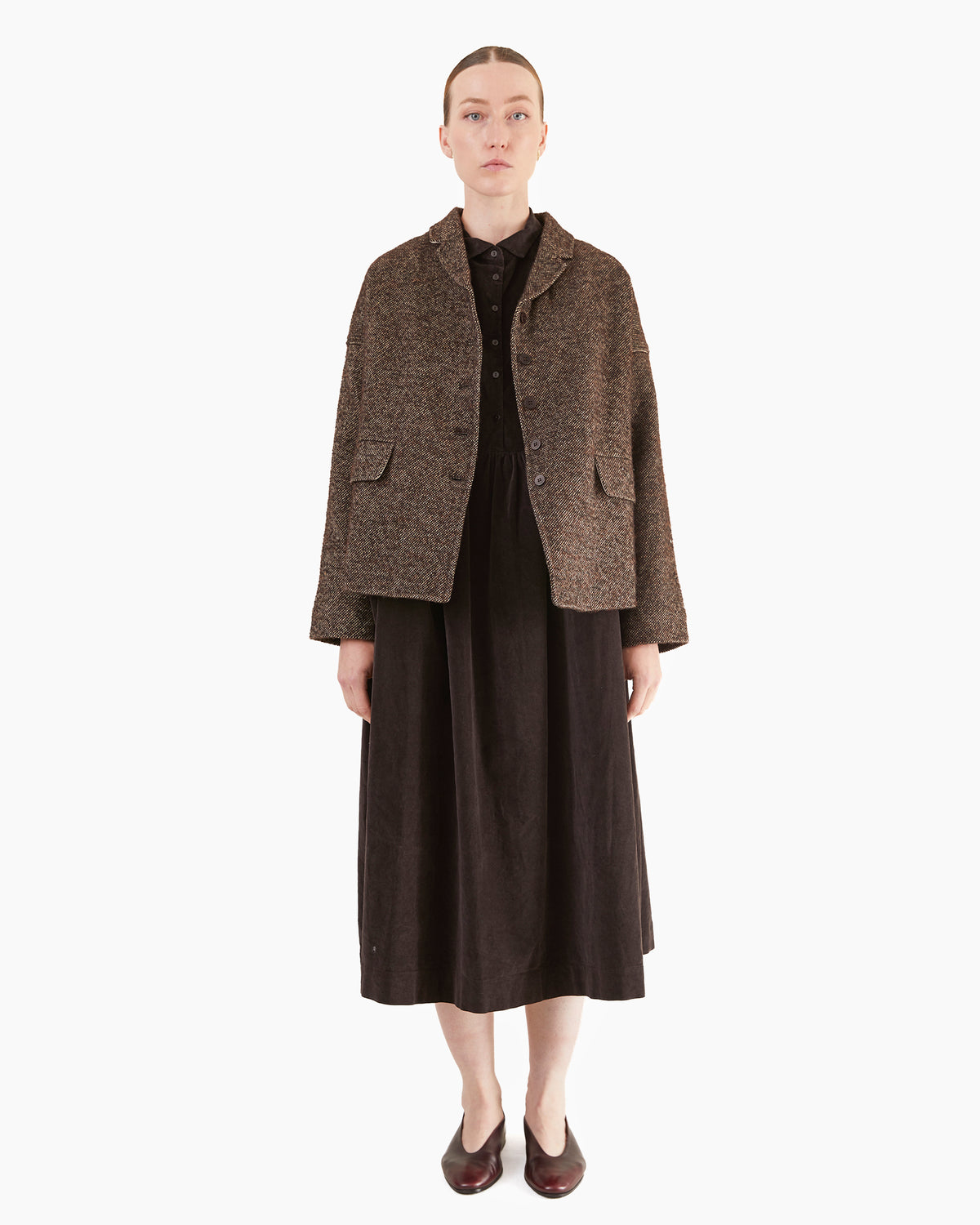 Album Di Famiglia Loose Blazer WN in Brown