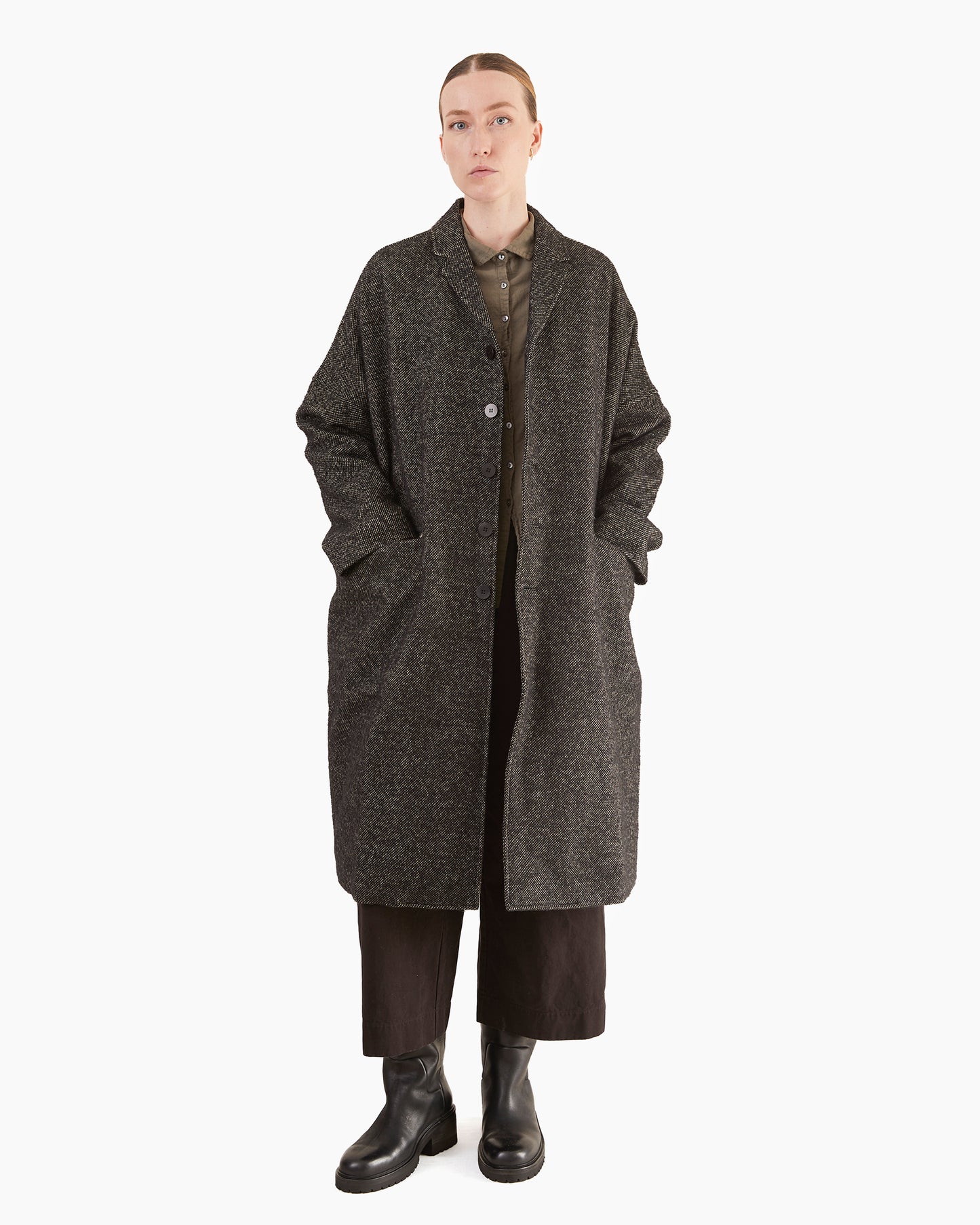 Album Di Famiglia Loose Coat WN in Black
