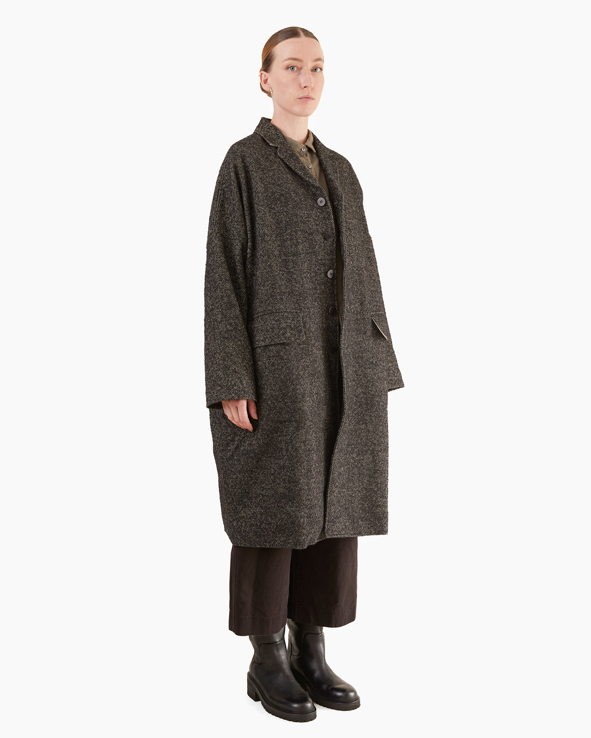Album Di Famiglia Loose Coat WN in Black
