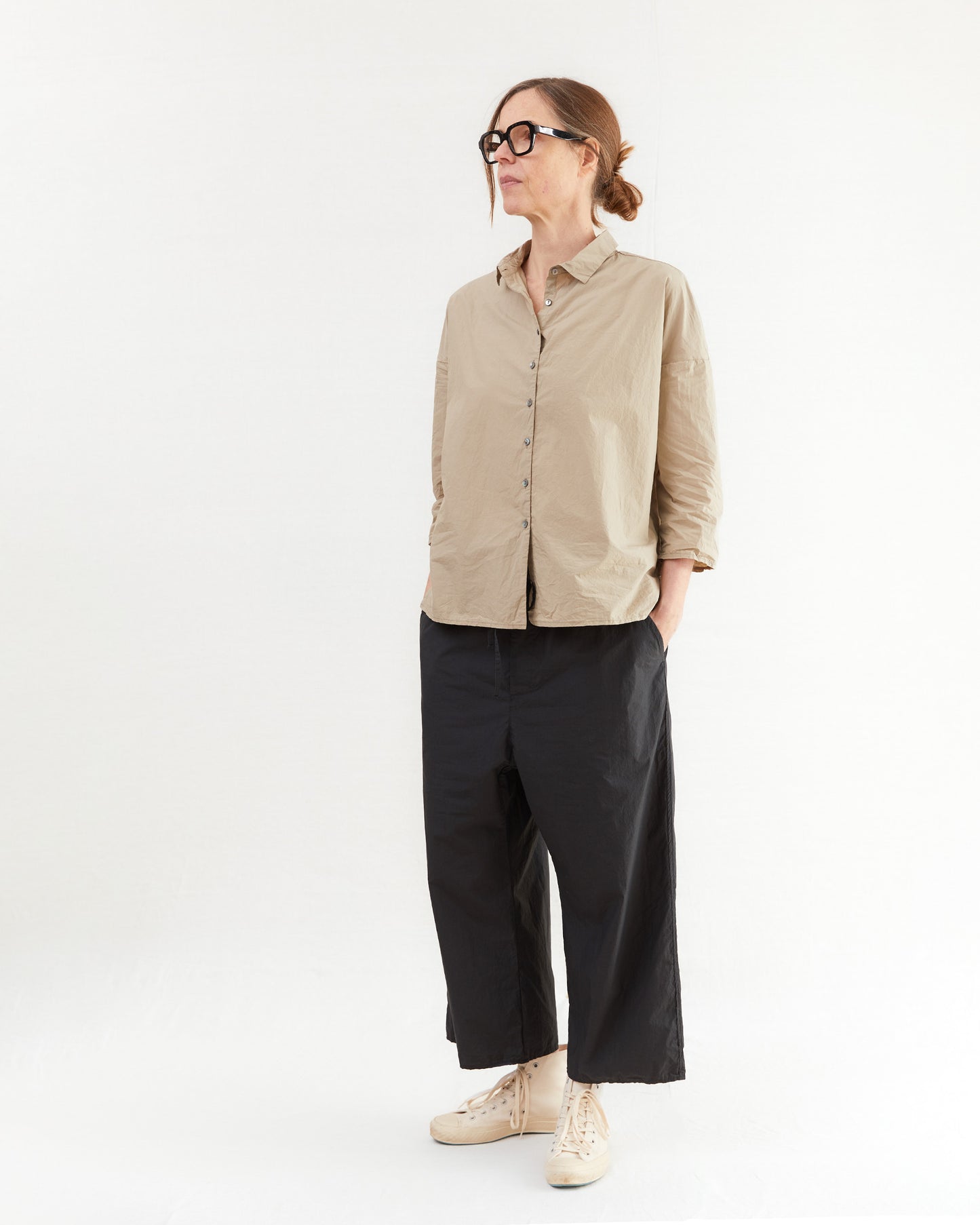 Album Di Famiglia Wide & Short Trousers TC in Black