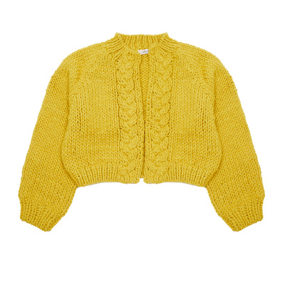 Antiquités Hand Knitted Cardigan in Yellow 1