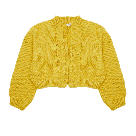 Antiquités Hand Knitted Cardigan in Yellow 1