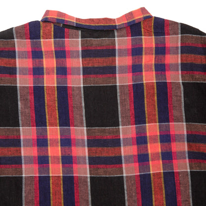 Antiquités Linen/Cotton Check Dress in Black