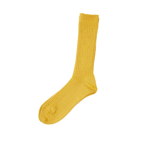 Antiquités Linen Rib Socks in Yellow