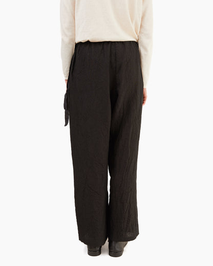 Apuntob Linen Trousers in Black
