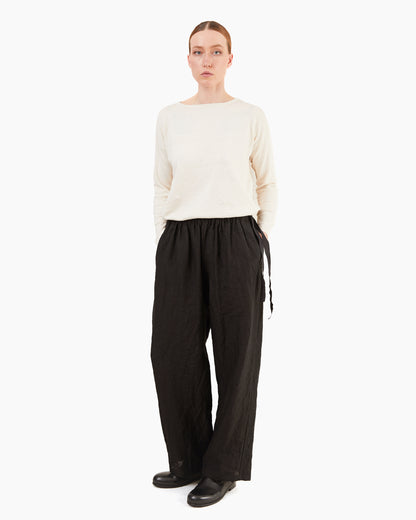 Apuntob Linen Trousers in Black