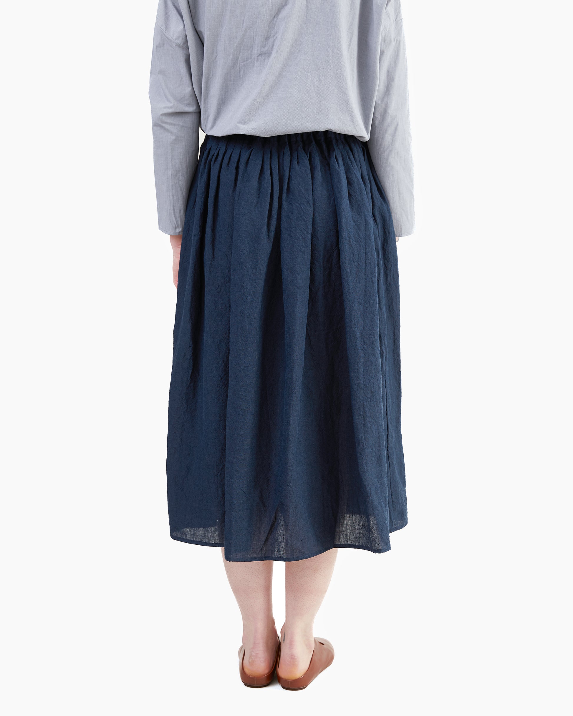 Apuntob Linen Skirt in Blue