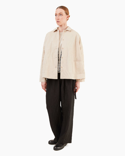 Apuntob Linen Trousers in Black