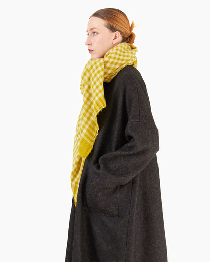 Apuntob Big Square Cashmere Scarf in Oil Check