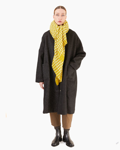 Apuntob Big Square Cashmere Scarf in Oil Check