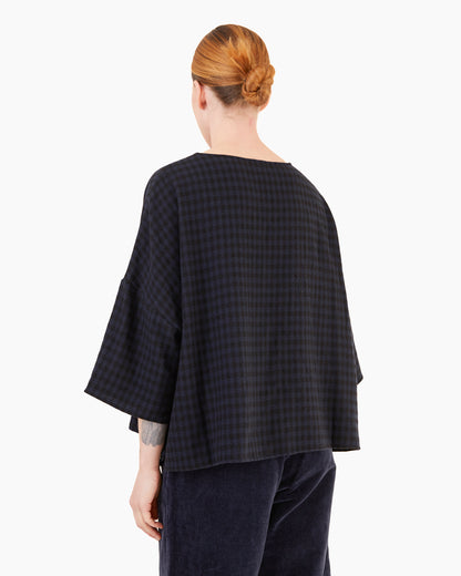Apuntob P2038/TS1009 Cashmere Shirt in Black/Night Check