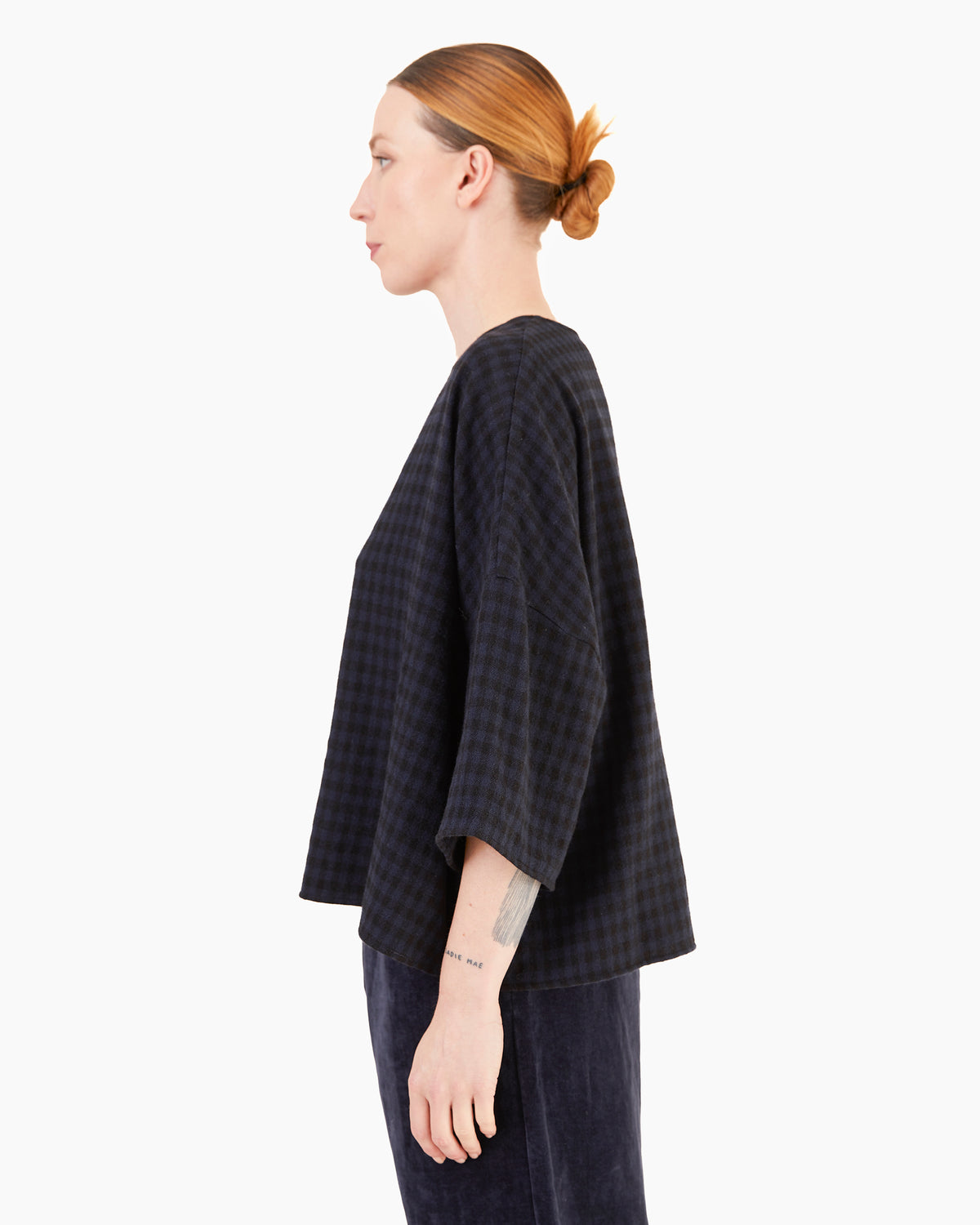 Apuntob P2038/TS1009 Cashmere Shirt in Black/Night Check