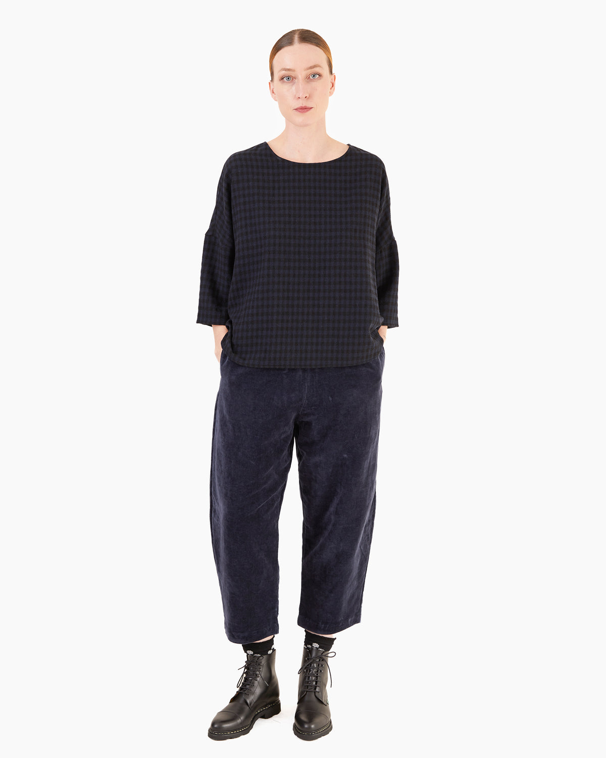 Apuntob P2038/TS1009 Cashmere Shirt in Black/Night Check