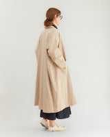 Apuntob Linen Blend Overcoat in Ecru