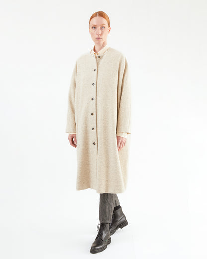 Apuntob Heavy Virgin Wool Coat in Natural