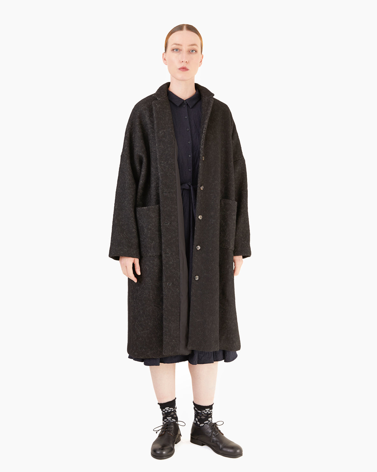 Apuntob P1802/TS1005 Cotton/Fleece wool Coat in Graphite