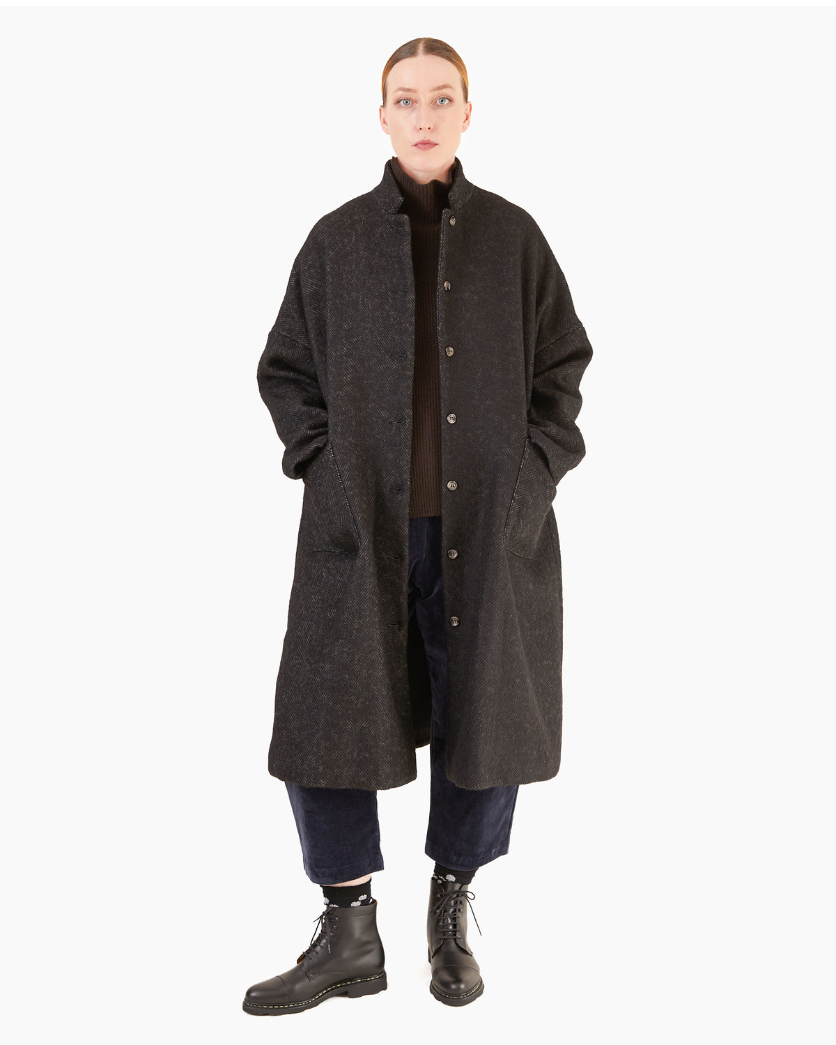 Apuntob P1802/TS1005 Cotton/Fleece wool Coat in Graphite