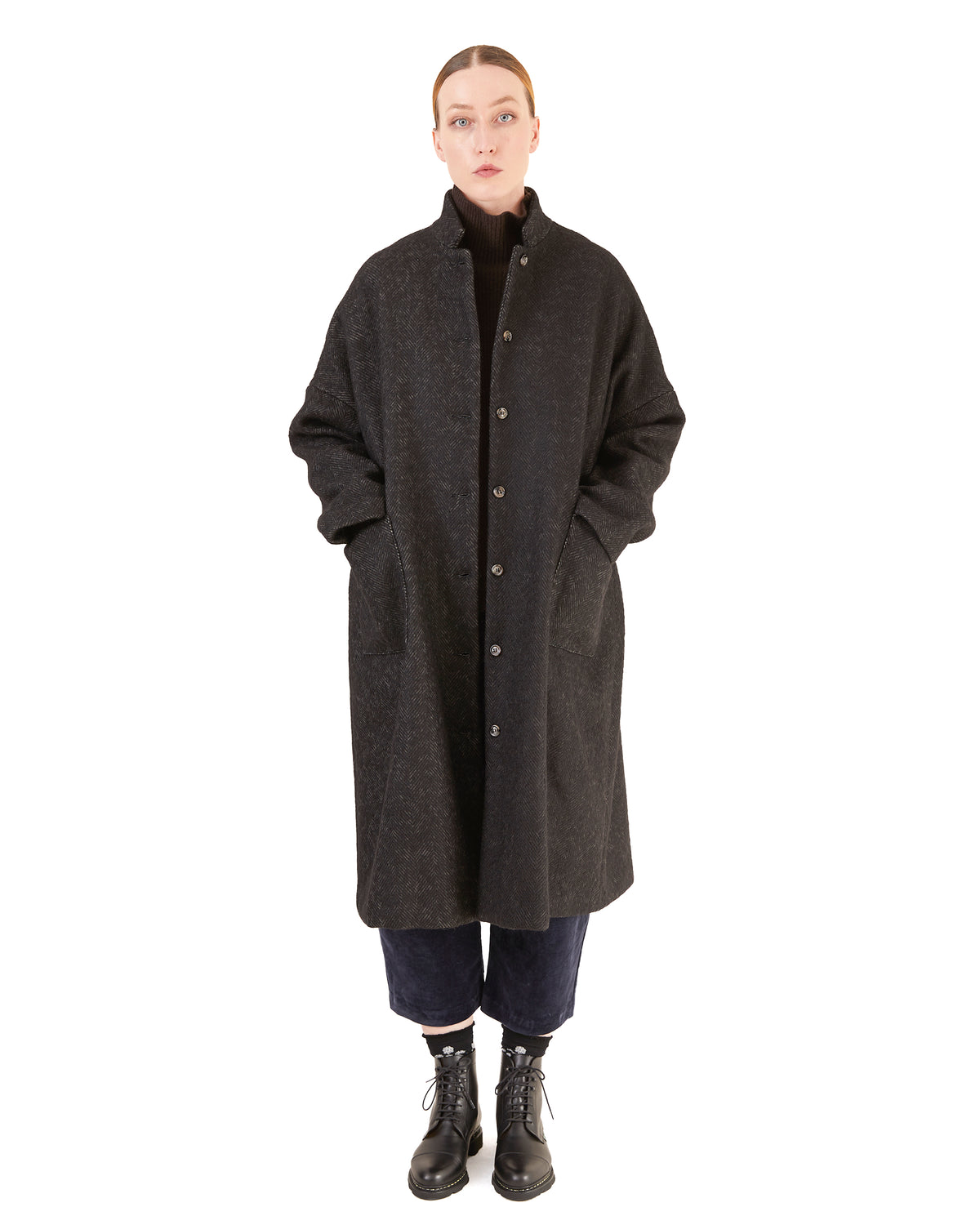 Apuntob P1802/TS1005 Cotton/Fleece wool Coat in Graphite