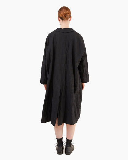 Apuntob Cotton/Linen Coat in Black