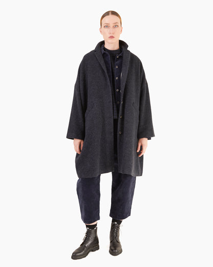 Apuntob P2087/TS1004 Fleece Wool Coat in Night