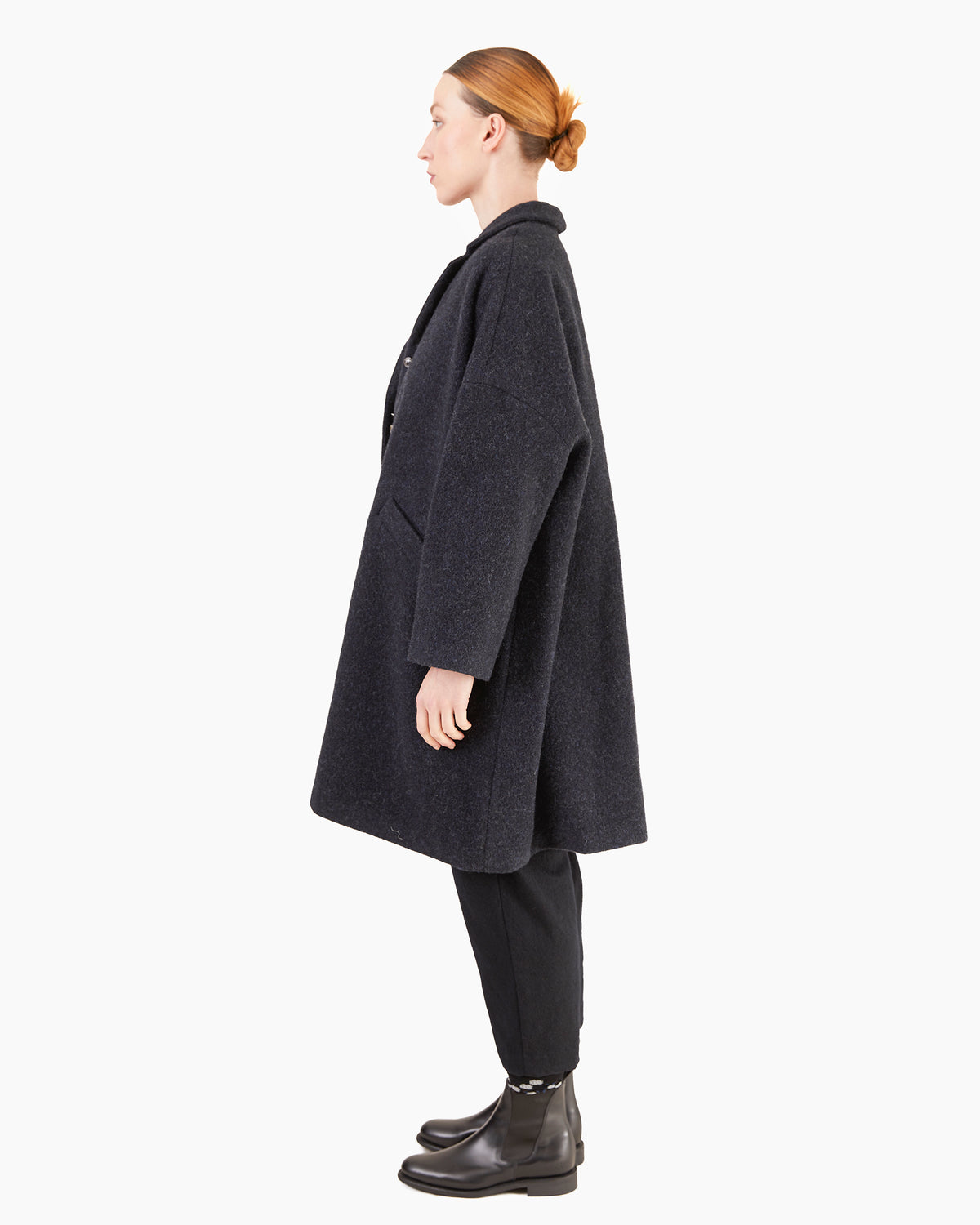 Apuntob P2087/TS1004 Fleece Wool Coat in Night