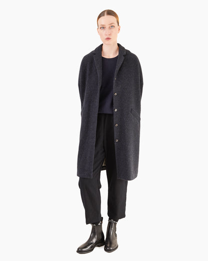 Apuntob P2087/TS1004 Fleece Wool Coat in Night