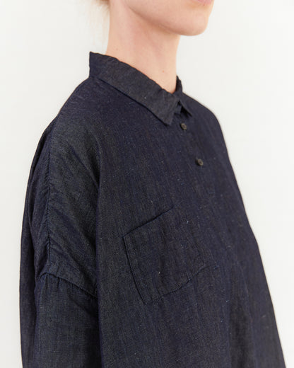 Apuntob Cotton/Linen Dress in Indigo