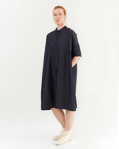 Apuntob Cotton/Linen Dress in Indigo