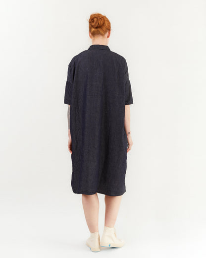 Apuntob Cotton/Linen Dress in Indigo