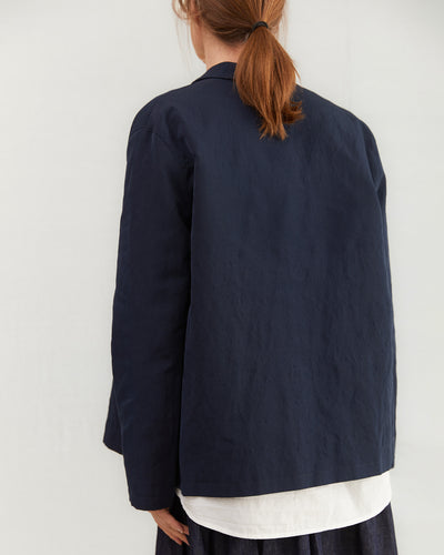 Apuntob Linen Blend Jacket in Blue