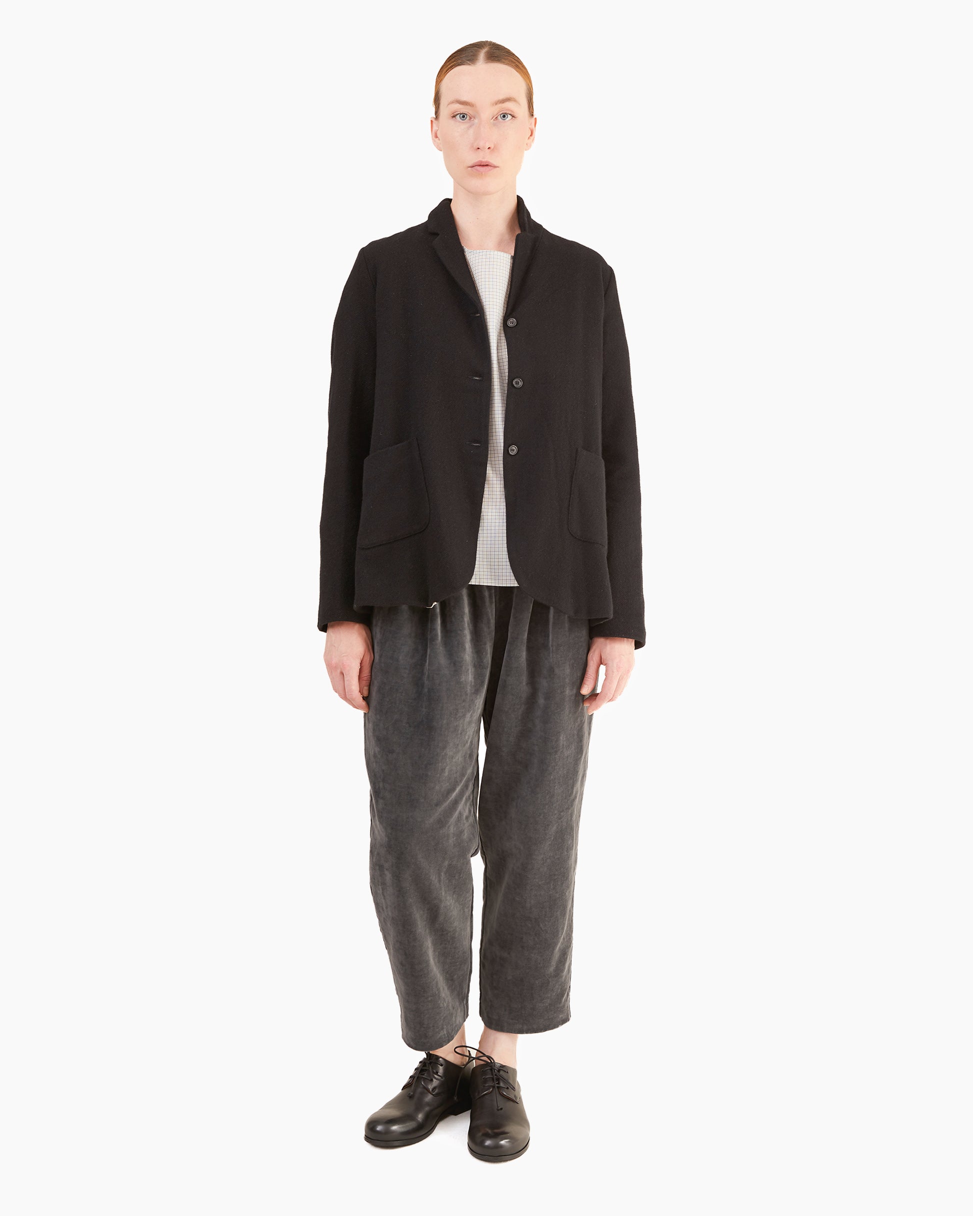 Apuntob Cotton/Linen Velvet Trousers in Cement