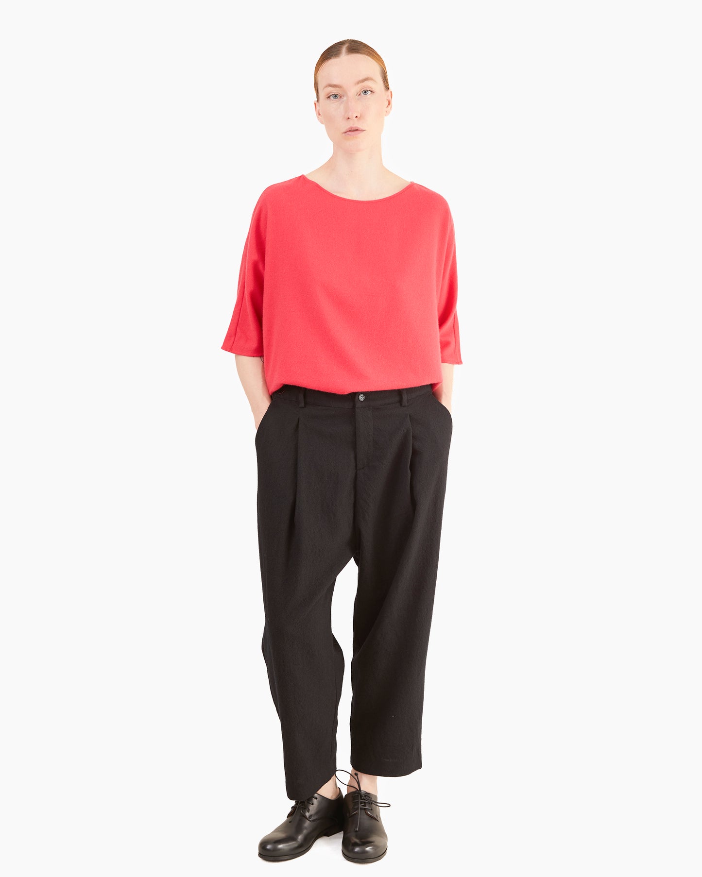 Apuntob Wide Cashmere Top in Raspberry