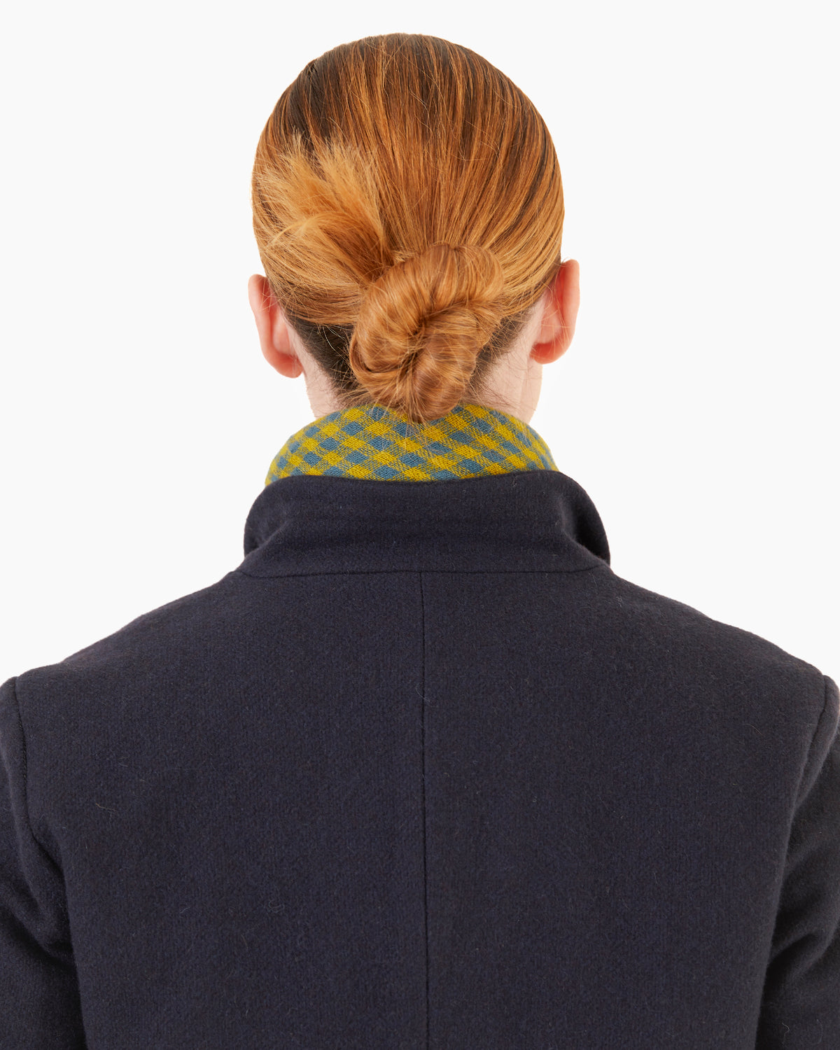 Apuntob Square Cashmere Scarf in Turquoise Check