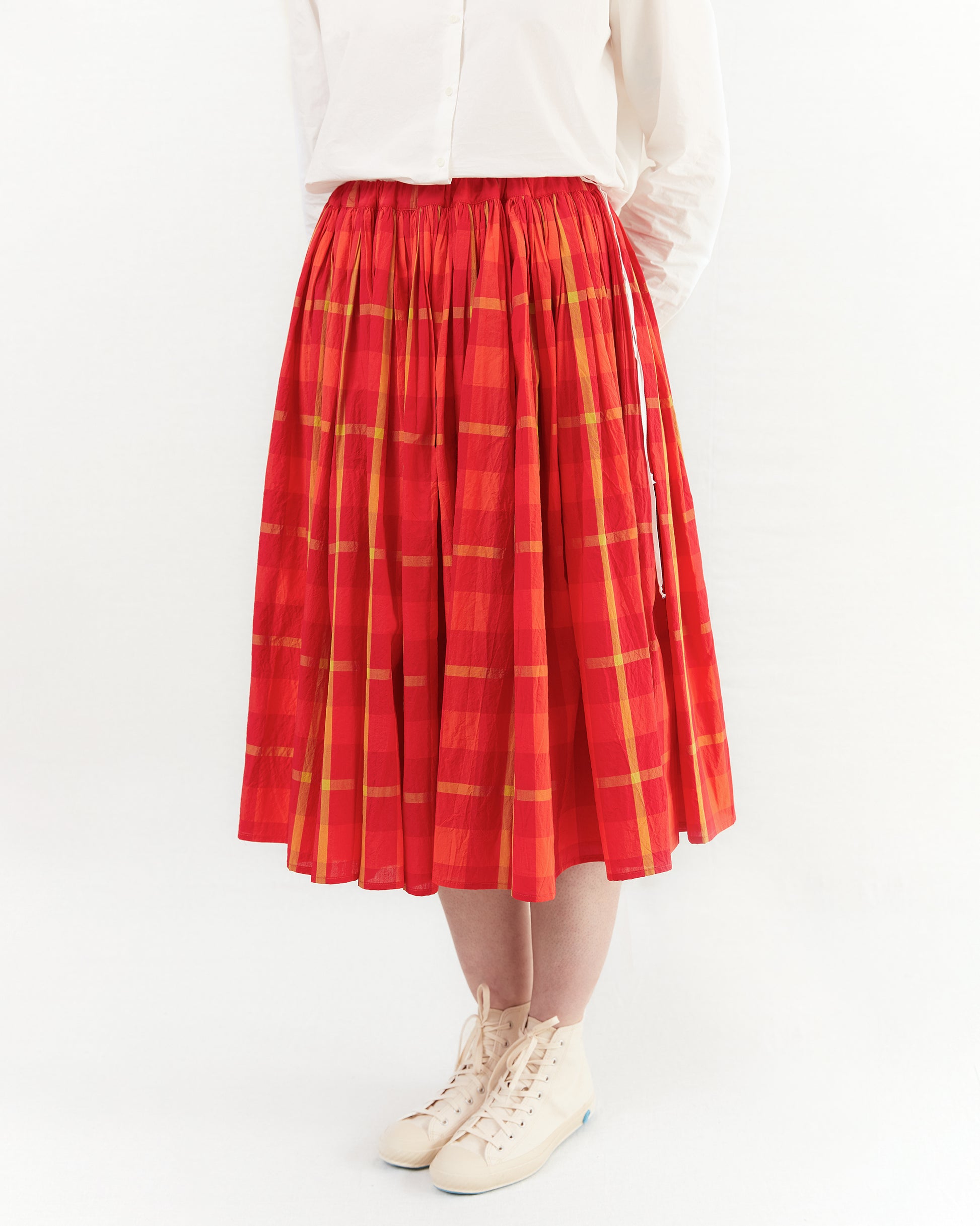 Apuntob Checked Skirt in Poppy