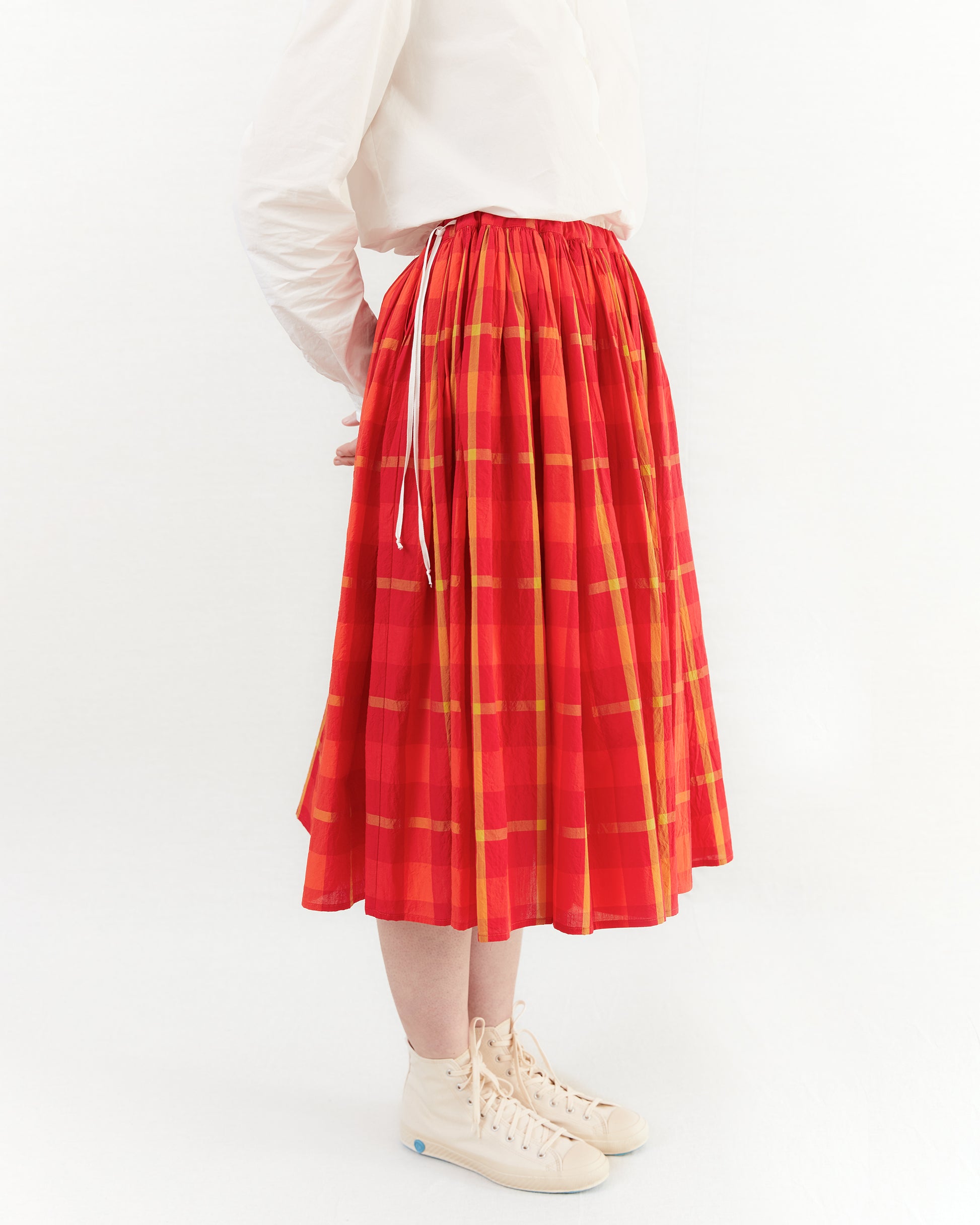 Apuntob Checked Skirt in Poppy