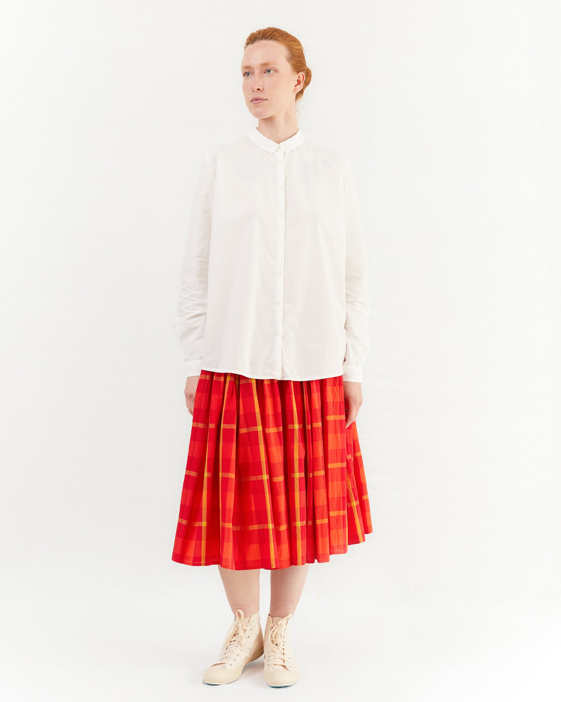 Apuntob Checked Skirt in Poppy