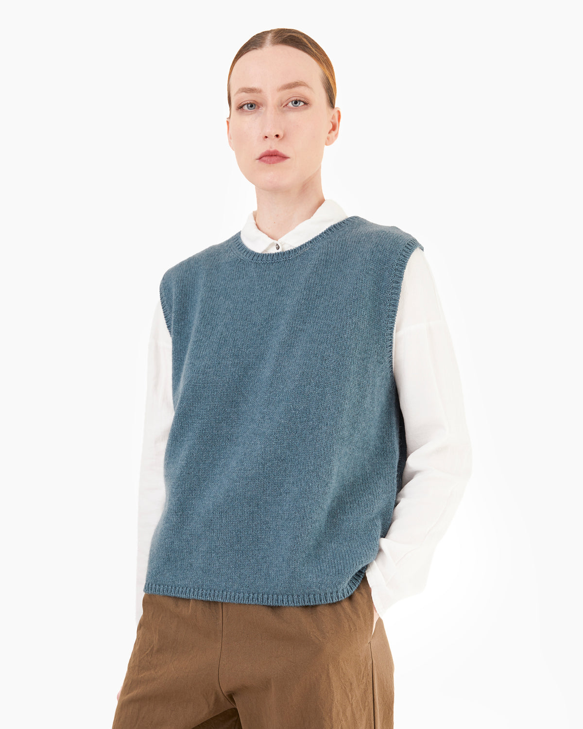 Apuntob P2101/TS998 Cashmere/Alpaca Gilet in Dark Turquoise