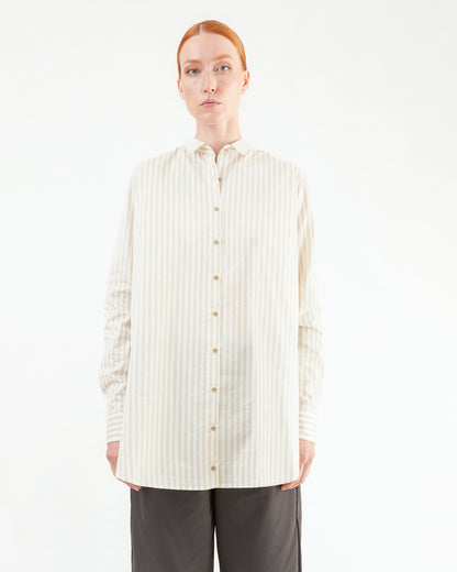 Apuntob Cotton Shirt in Natural Stripe