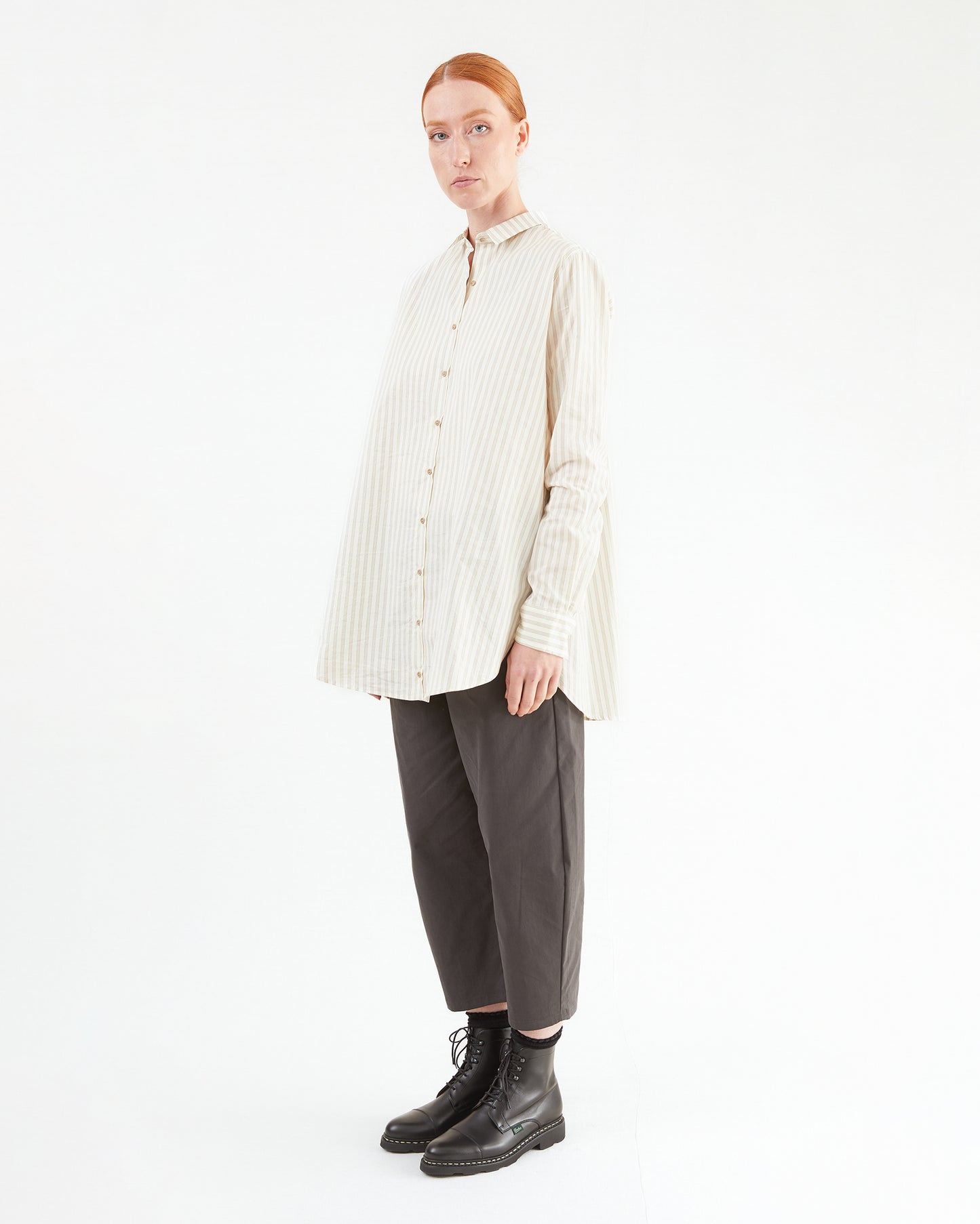 Apuntob Cotton Shirt in Natural Stripe