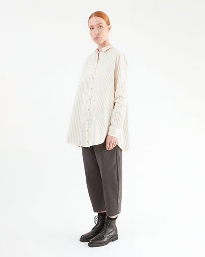 Apuntob Cotton Shirt in Natural Stripe