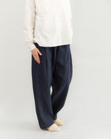 Apuntob Pleated Linen Trousers in Blue