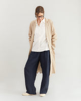 Apuntob Pleated Linen Trousers in Blue