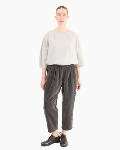 Apuntob Cotton/Linen Velvet Trousers in Cement