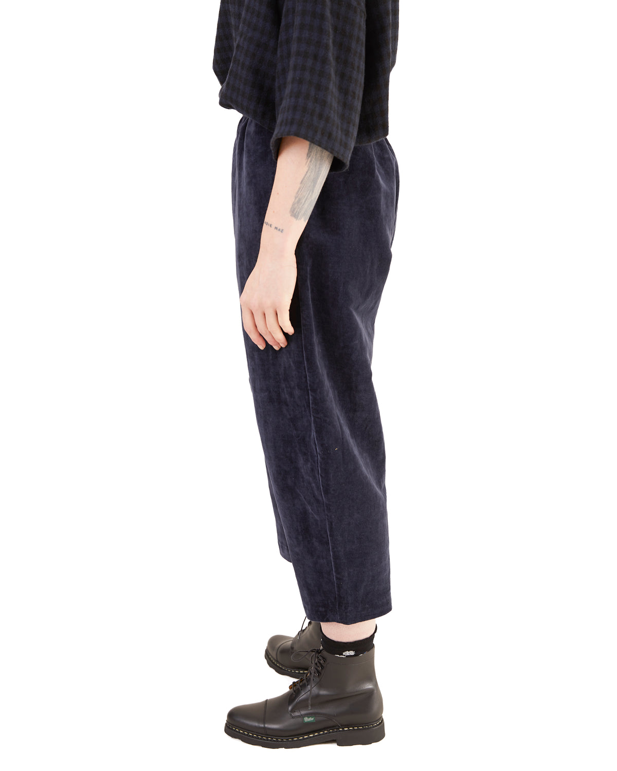 Apuntob P540/TS984 Cotton/Linen Velvet Trousers in Blue