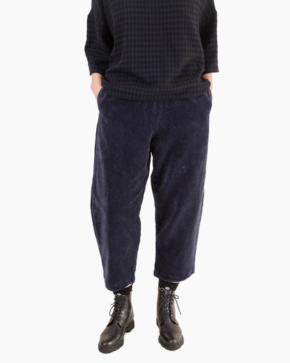 Apuntob P540/TS984 Cotton/Linen Velvet Trousers in Blue