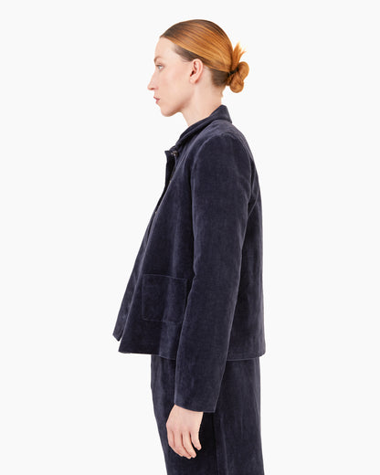 Apuntob P1846/TS984 Cotton/Linen Velvet Jacket in Blue