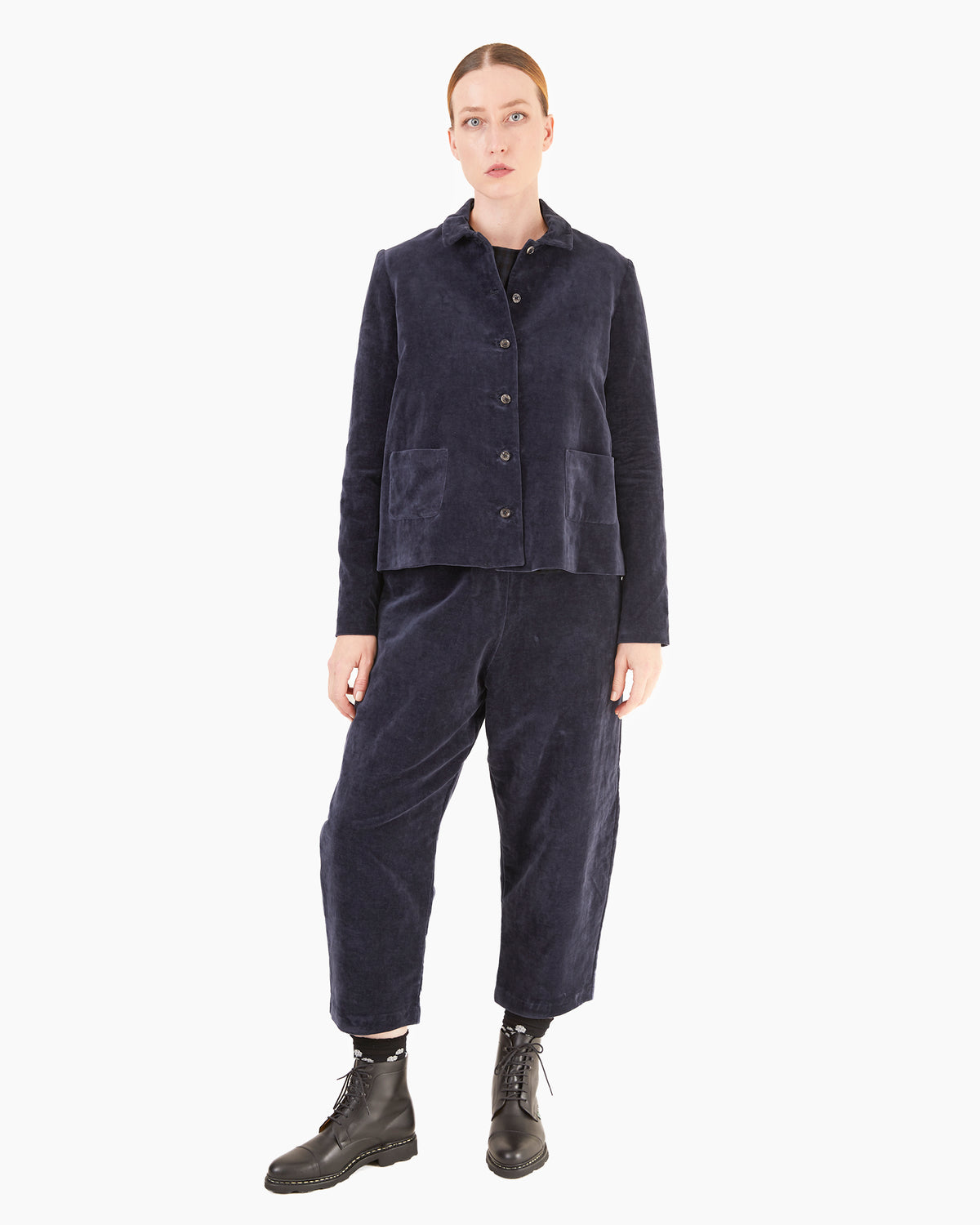 Apuntob P1846/TS984 Cotton/Linen Velvet Jacket in Blue
