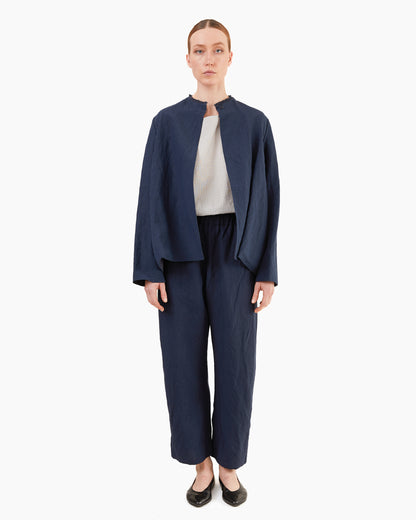 Apuntob Linen Blend Trousers in Abyss