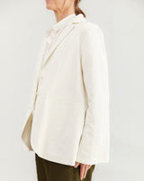 Apuntob Linen Blend Blazer in Milk