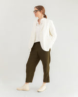 Apuntob Linen Blend Blazer in Milk